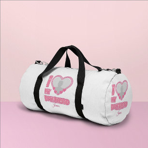 Custom I Love My Boyfriend – Add Photo & Name Duffle Bag
