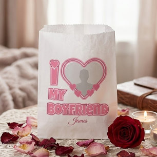 Custom I Love My Boyfriend – Add Photo & Name Favour Bags