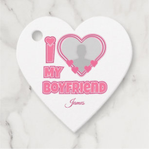 Custom I Love My Boyfriend – Add Photo & Name Favour Tags