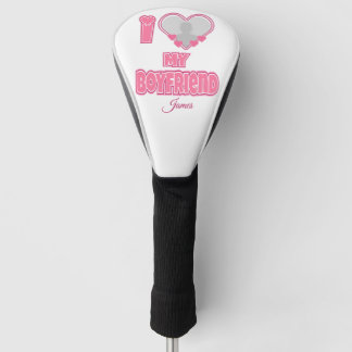 Custom I Love My Boyfriend – Add Photo & Name Golf Head Cover