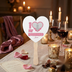 Custom I Love My Boyfriend – Add Photo & Name Hand Fan