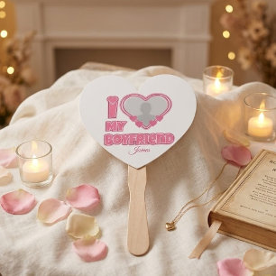 Custom I Love My Boyfriend – Add Photo & Name Hand Fan