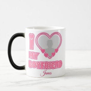 Custom I Love My Boyfriend – Add Photo & Name Magic Mug