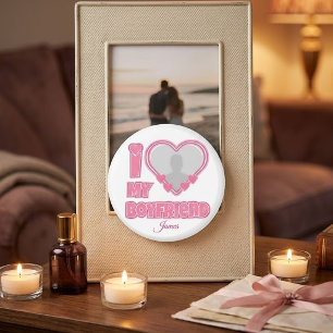 Custom I Love My Boyfriend – Add Photo & Name Magnet