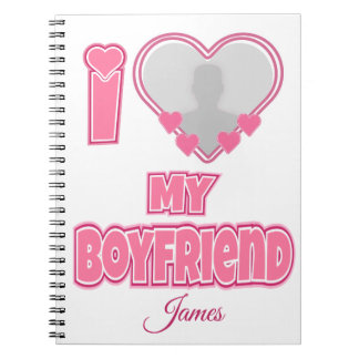 Custom I Love My Boyfriend – Add Photo & Name Notebook