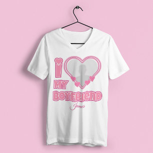 Custom I Love My Boyfriend – Add Photo & Name T-Shirt