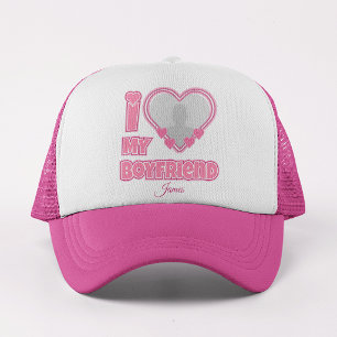Custom I Love My Boyfriend – Add Photo & Name Trucker Hat