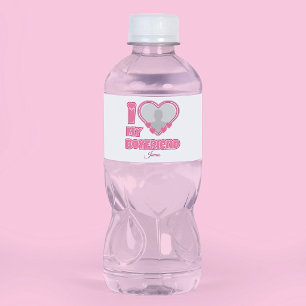 Custom I Love My Boyfriend – Add Photo & Name Water Bottle Label