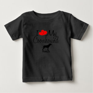 Custom I Love My Coonhound Dog Baby T-Shirt