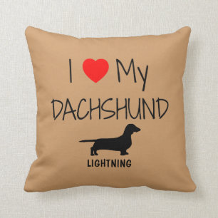 Custom I Love My Dachshund Cushion