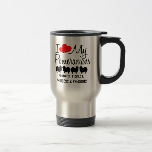 Custom I Love My Four Pomeranian Dogs Mug