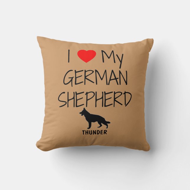 Custom I Love My German Shepherd Cushion (Front)
