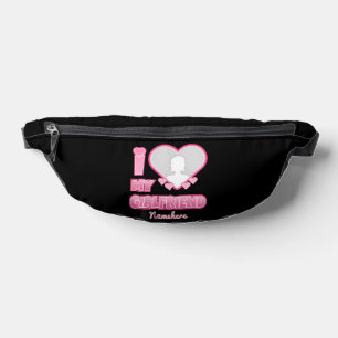 Custom I Love My Girlfriend – Add Photo & Name Bum Bags