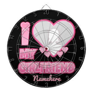 Custom I Love My Girlfriend – Add Photo & Name Dartboard