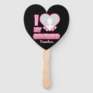 Custom I Love My Girlfriend – Add Photo & Name Hand Fan