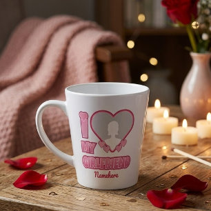 Custom I Love My Girlfriend – Add Photo & Name Lat Latte Mug