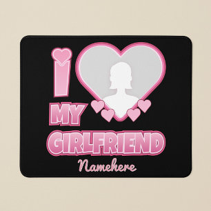 Custom I Love My Girlfriend – Add Photo & Name Mouse Pad