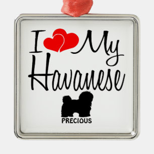 Custom I Love My Havanese Metal Tree Decoration