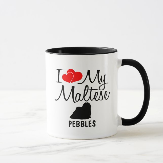 Custom I Love My Maltese Mug (Right)