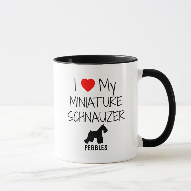 Custom I Love My Miniature Schnauzer Mug (Right)