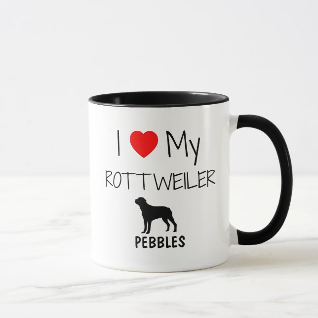 Custom I Love My Rottweiler Mug (Right)