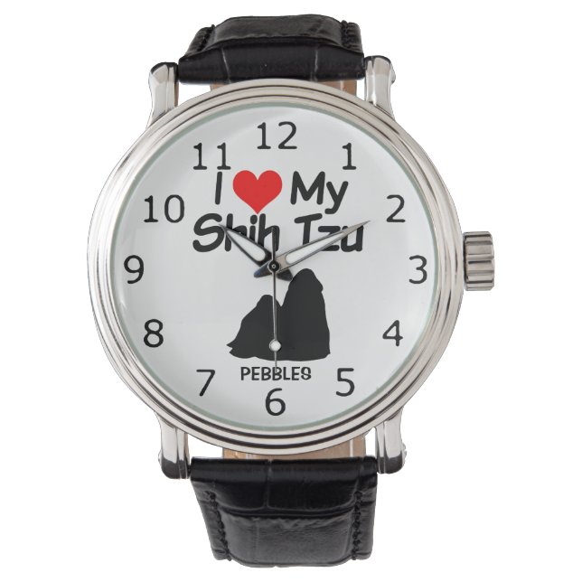 CUSTOM I Love My Shih Tzu Dog Watch (Front)