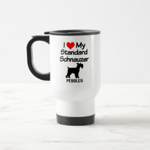 Custom I Love My Standard Schnauzer Dog Travel Mug