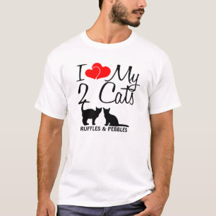 Custom I Love My Two Cats T-Shirt