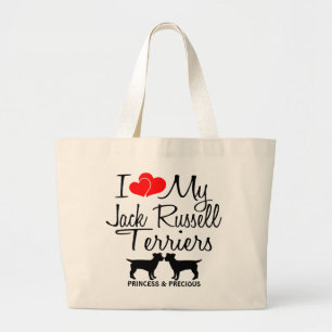 Custom I Love My Two Jack Russell Terriers Bag