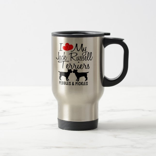 Custom I Love My Two Jack Russell Terriers Mug (Right)
