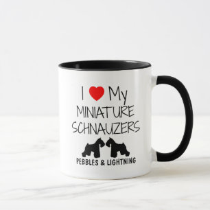 Custom I Love My Two Miniature Schnauzers Mug