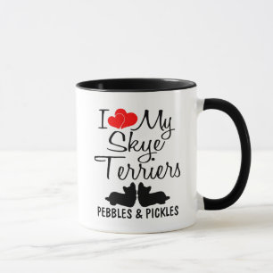 Custom I Love My Two Skye Terriers Mug