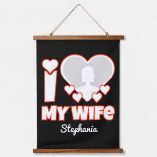 Custom I Love My Wife – Add Name & Photo Hanging Tapestry