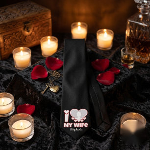 Custom I Love My Wife – Add Name & Photo Tie