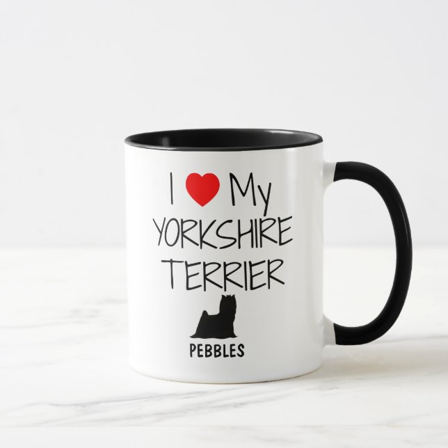 Custom I Love My Yorkshire Terrier Mug (Right)