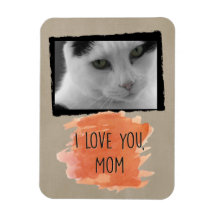 Custom I Love You Mum Cat Photo Magnet