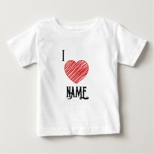 Custom I ♥ Name Baby T-Shirt