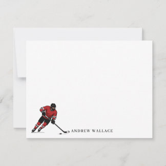 Custom Ice Hockey Note Card