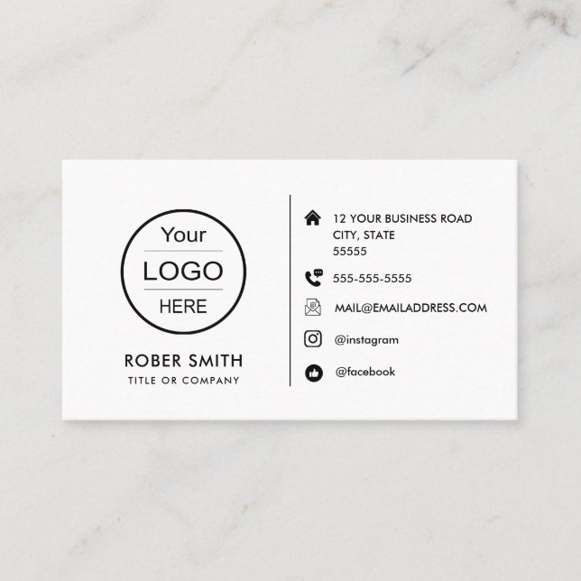 Custom Icons Social Media Business Card (Front)
