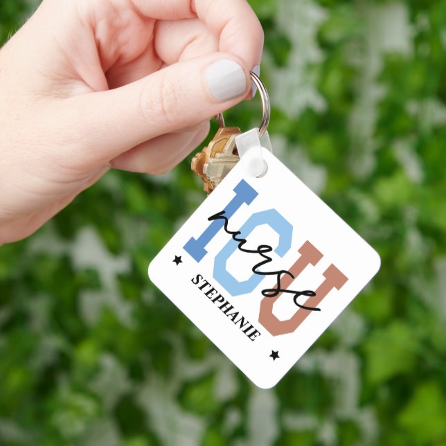 Custom ICU nurse keychain, Nurse Appreciation Gift Key Ring (Hand)