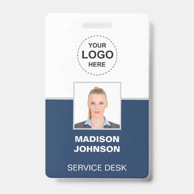 Custom ID Badge – Employee Photo, Logo, Barcode (Front)