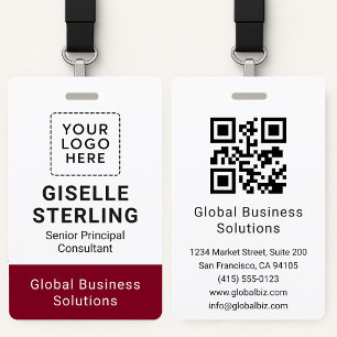 Custom ID Card QR Code Business Employee Name Tag Badge
