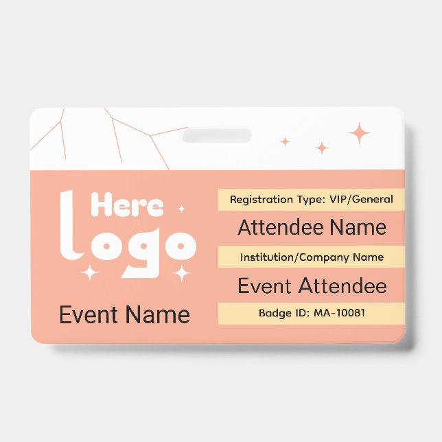 Custom identification badge with QR code and logo ID Badge (Front)