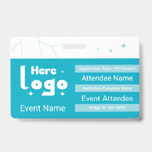 Custom identification badge with QR code and logo ID Badge