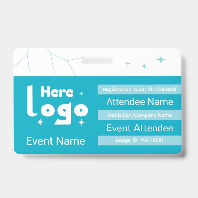Custom identification badge with QR code and logo ID Badge (Front)