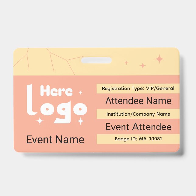 Custom identification badge with QR code and logo ID Badge (Front)