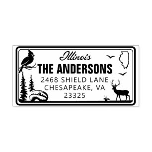 Custom Illinois License Plate Address Stamp