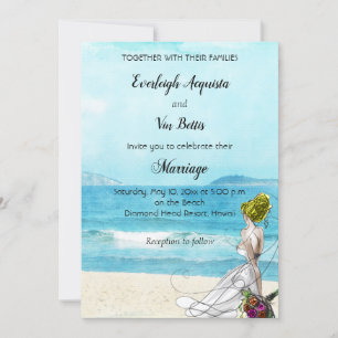 Custom Illustrated Destination Wedding Invitation