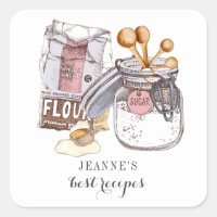 Custom Illustrated Sugar Flour Egg Kitchen Baker