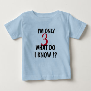 Custom I'm Only Three Personalise Age Funny Kids Baby T-Shirt